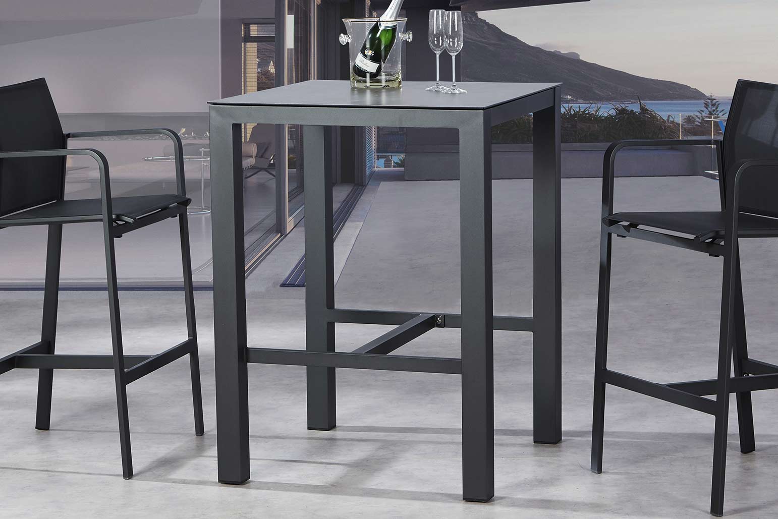 Aluminium Bartisch Rhodos anthrazit