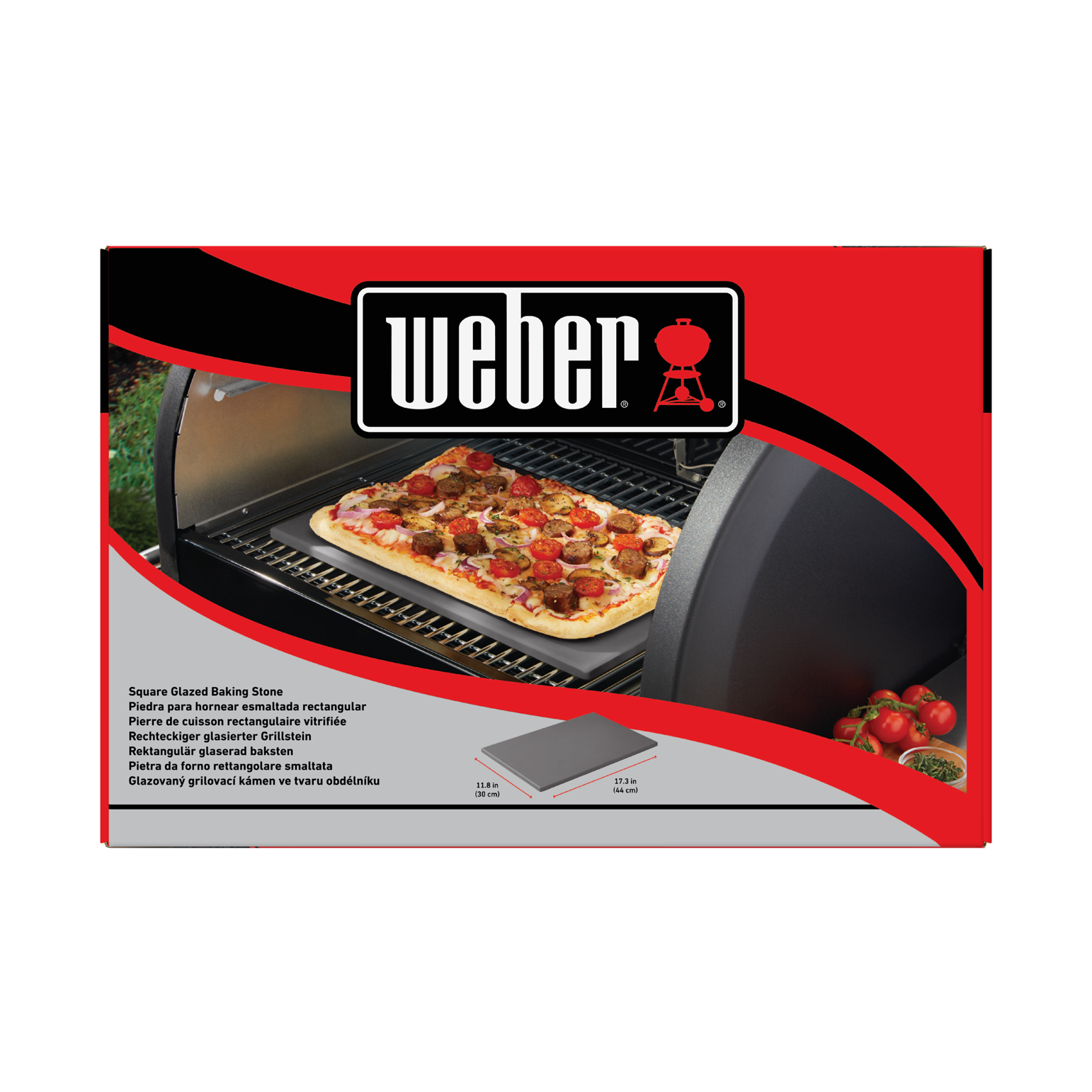 Weber glasierter Pizzastein rechteckig, 44 x 30 cm