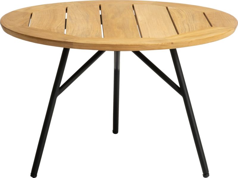 Beisteltisch Frieda Aluminium Schwarz/Teak
