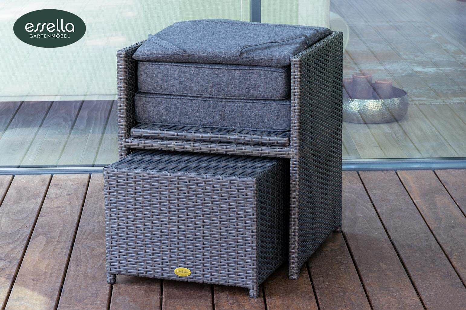 Polyrattan Stuhl Vienna Flachgeflecht