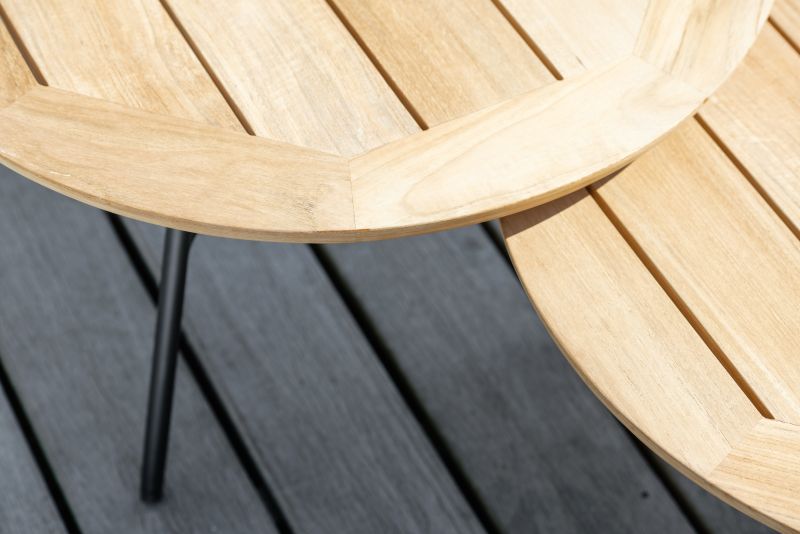 Beisteltisch Frieda Aluminium Schwarz/Teak