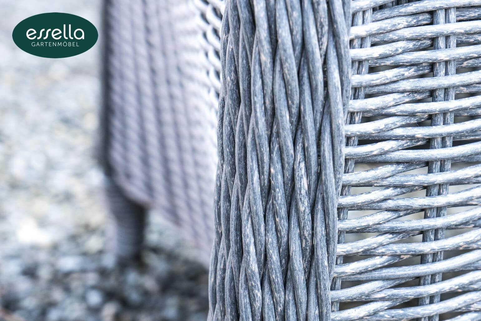 Essella Polyrattan Sitzgruppe „Dubai“ 8-Personen : grau-meliert : rundgeflecht - gartenmode.de