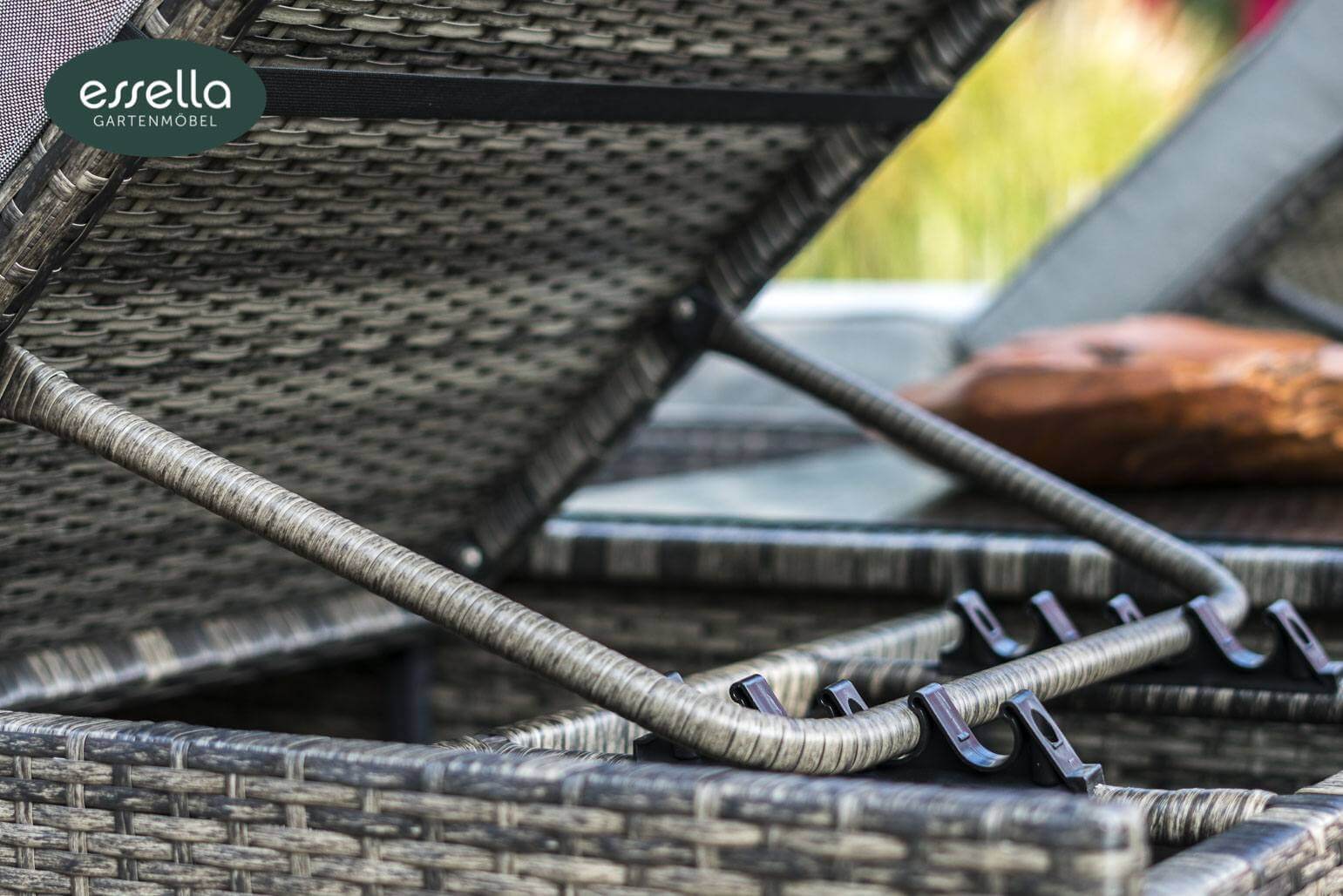 Polyrattan Sonnenliege Capri Flachgeflecht