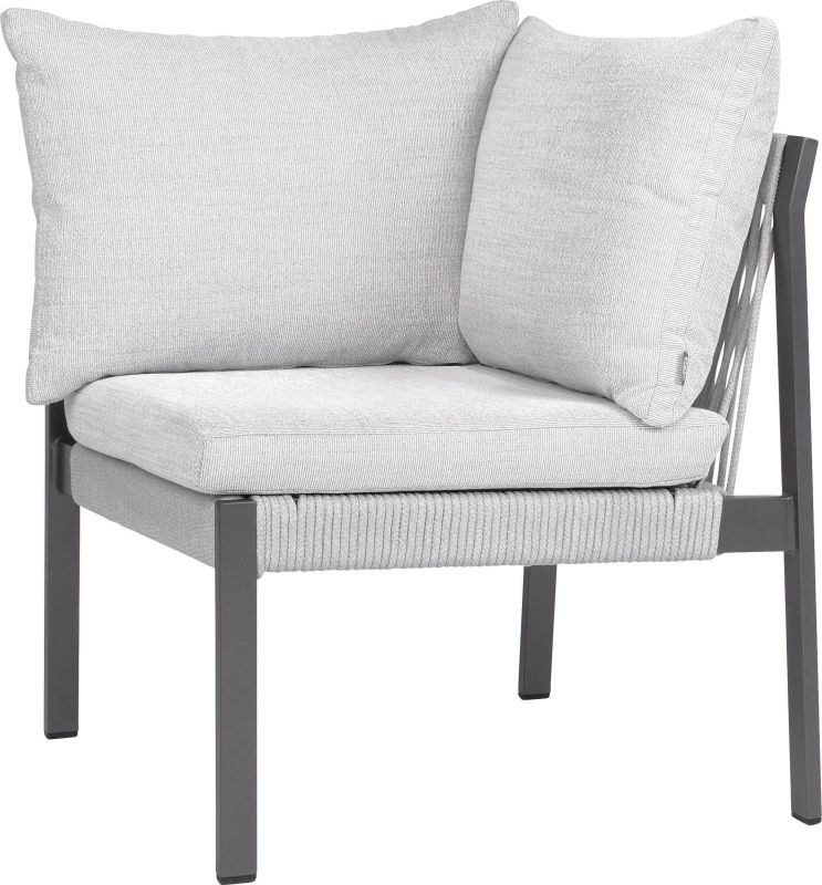 Aluminium Eckbank Dining-Set Tammo für 6-Personen Anthrazit/Perlgrau