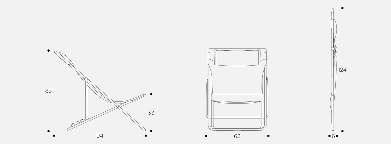 Gepolsterter Klapp-Liegestuhl mit Kopfkissen Maxi Transat +-BeComfort®