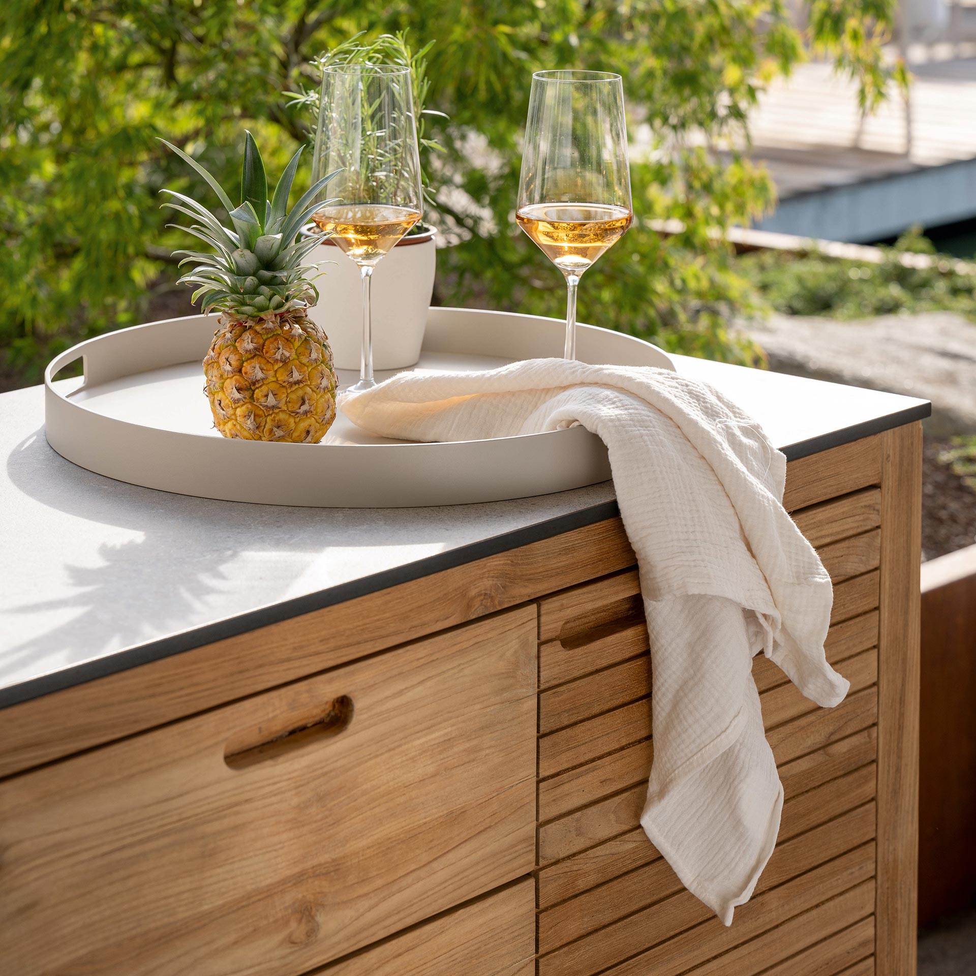 Polyrattan Sitzgruppe Vienna 6-Personen Flachgeflecht