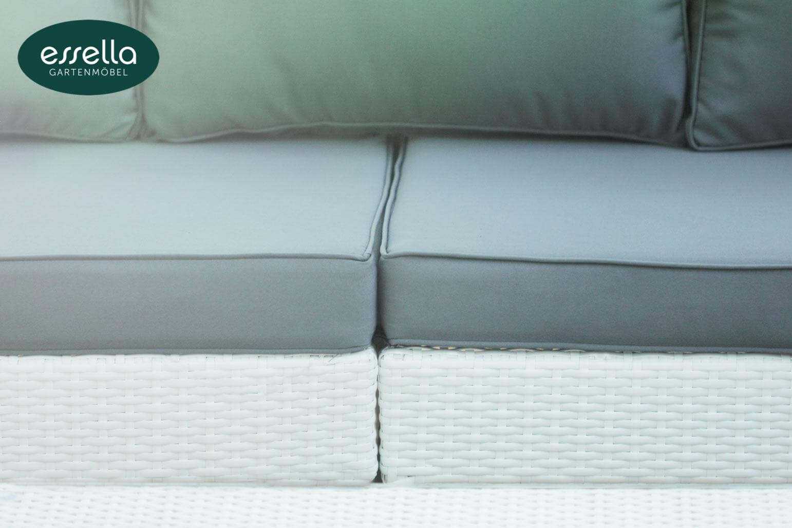 Essella Polyrattan Lounge "Melbourne" : weiss : flachgeflecht : gartenmode.de