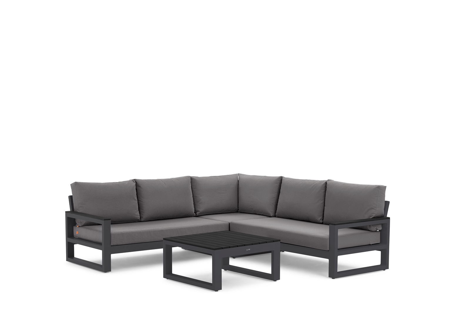 Aluminium Lounge Soho mit Armlehnen Black Polywood