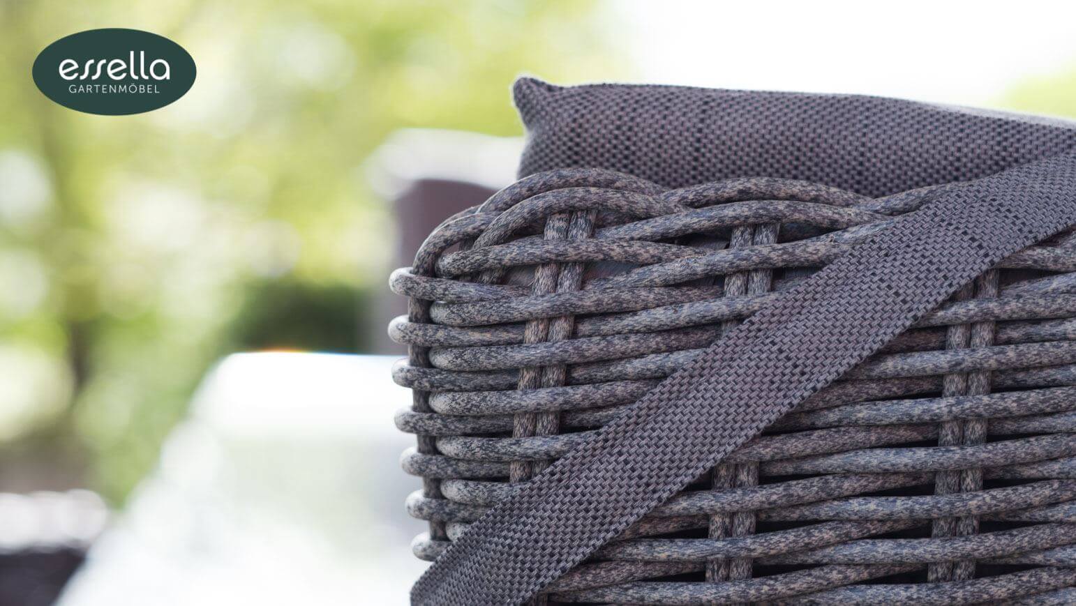 Essella Polyrattan Sessel Rom grau meliert Hochlehner