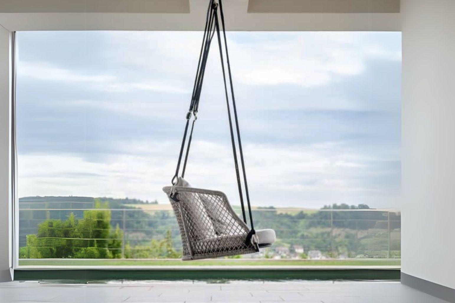 Aluminium Hängesessel Odea Schwarz/Salt/Cream inkl. Aufhängeset