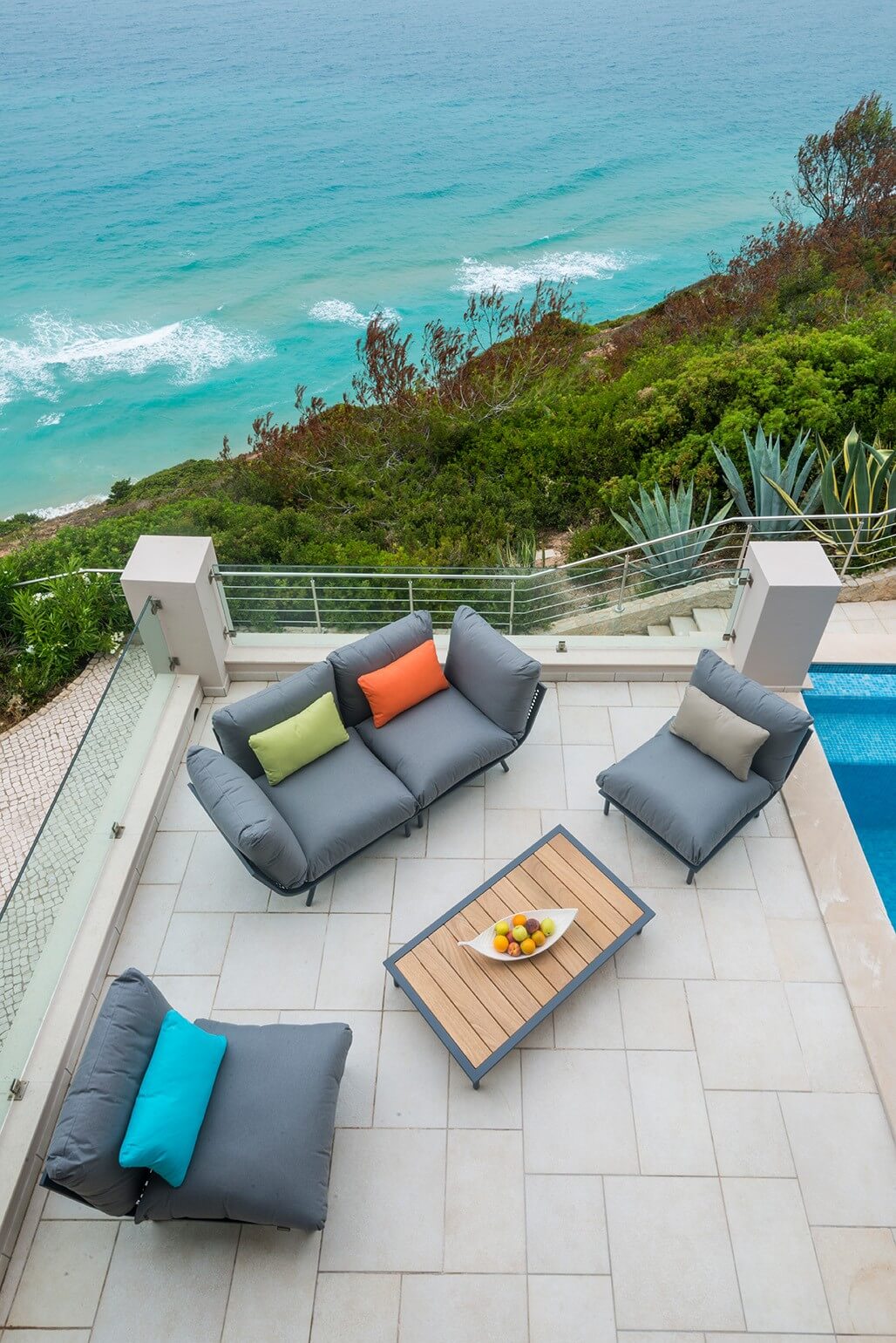 Aluminium Loungegruppe Beach Lounge Grau