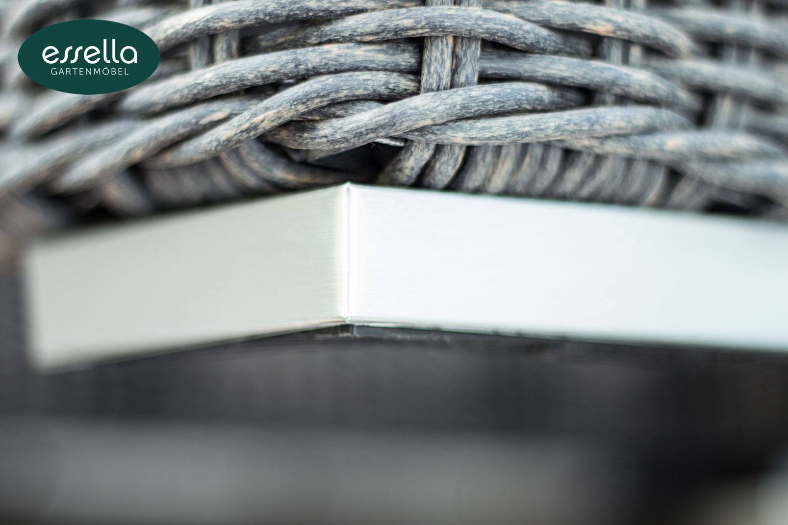 Essella Polyrattan Detail "Alabama" : grau-meliert : rundgeflecht : gartenmode.de