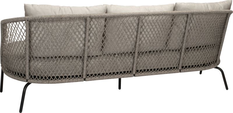 Aluminium 3-Sitzer Sofa Odea Schwarz/Cream