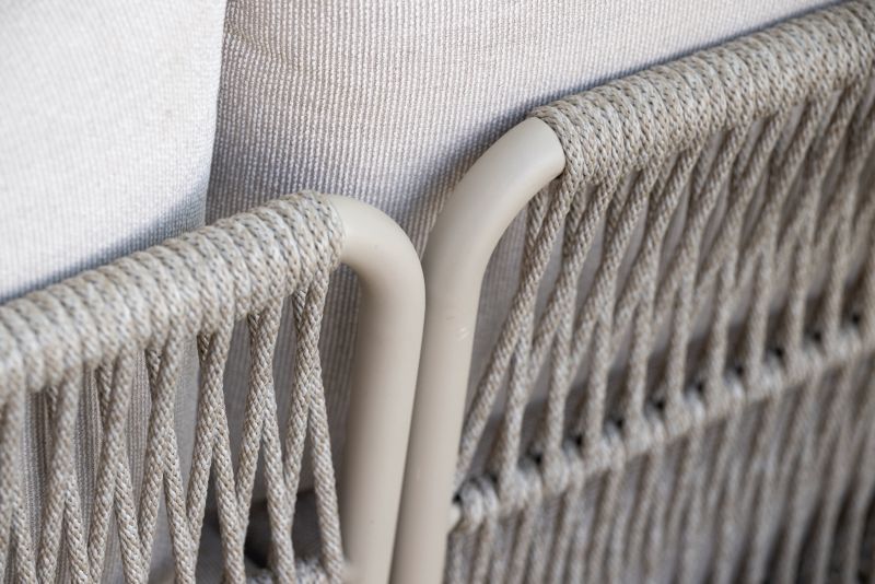Aluminium Kordel Lounge Romy Greige/Vanilla