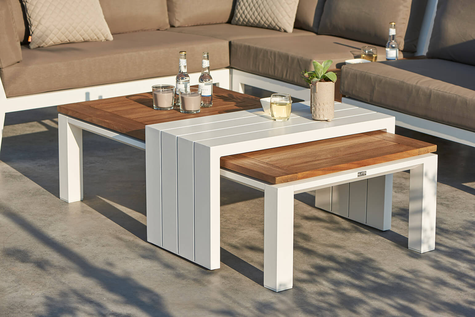 Life Aluminium Teakholt Lounge Timber white weiß