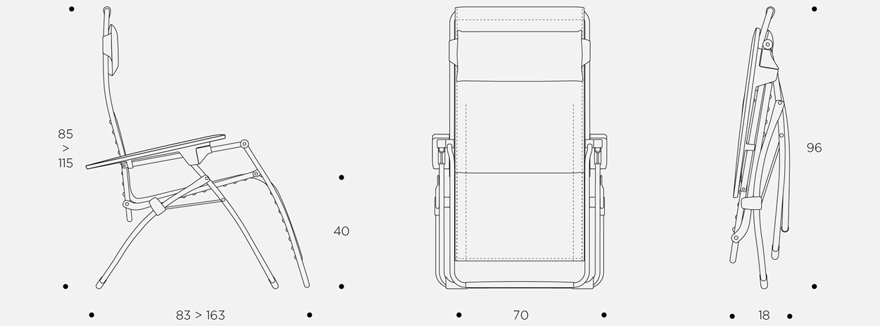Gepolsterte Zero-Gravity-Relaxliege Futura-BeComfort®