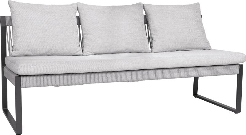 Aluminium Eckbank Dining-Set Tammo für 6-Personen Anthrazit/Perlgrau