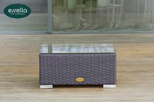 Essella Polyrattan Beistelltisch "Jamaica" : grau : flachgeflecht : gartenmode.de