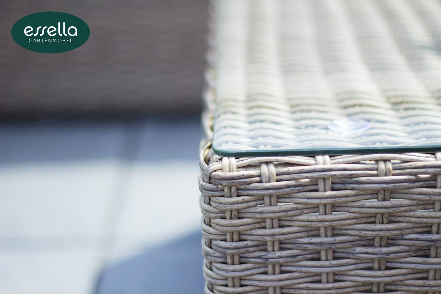 Essella Polyrattan Lounge "Venezia" : hellbraun: rundgeflecht : gartenmode.de