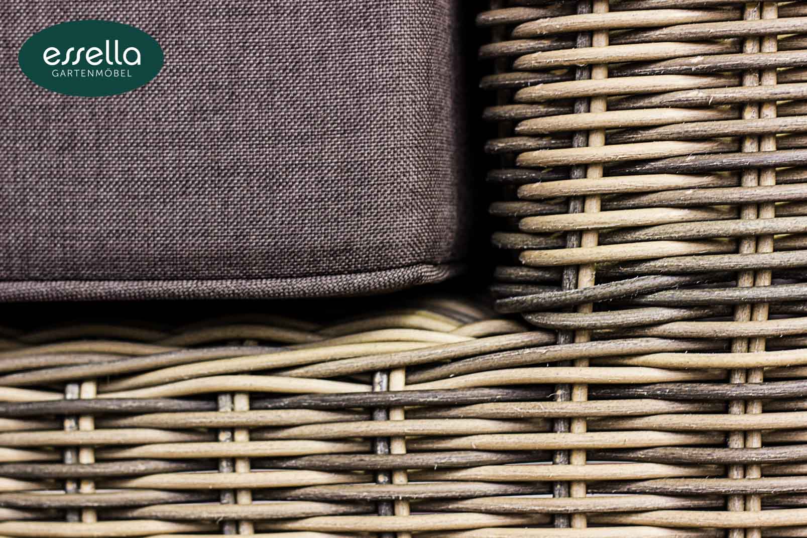 Essella Polyrattan Detail "Monaco" : naturoptik : rungeflecht : gartenmode.de