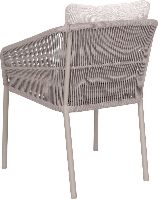 Aluminium Stapelsessel Jella Kordel Greige/Vanilla