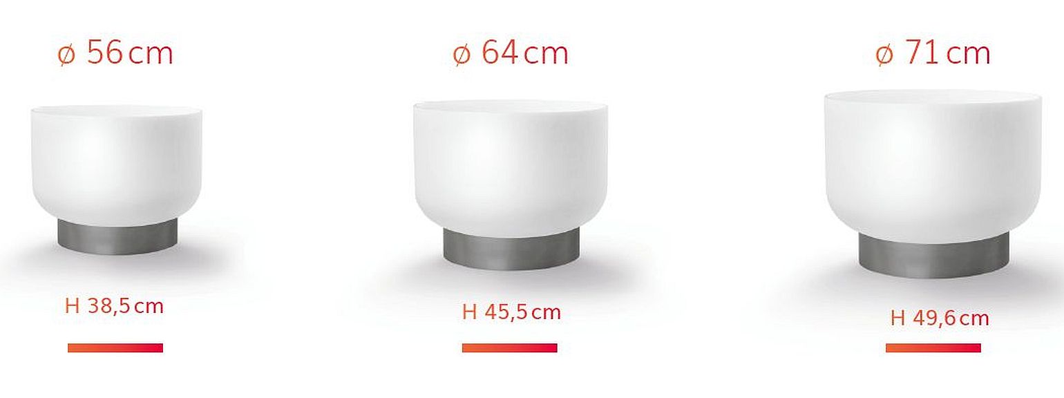 Quarzglas Feuerschale Set mit Sockel, Deckel und Wetterhaube