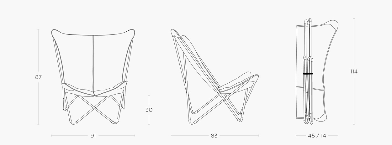 Gepolsterter Breiter Butterfly Chair Pop Up XL - BeComfort®