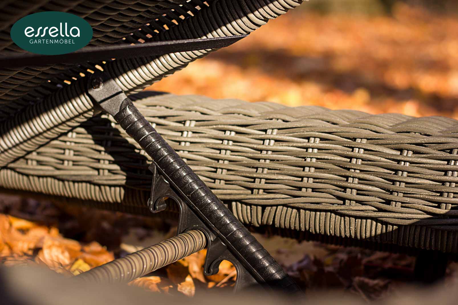 Essella Polyrattan Detail "Long Island" : grau : rundgeflecht : gartenmode.de
