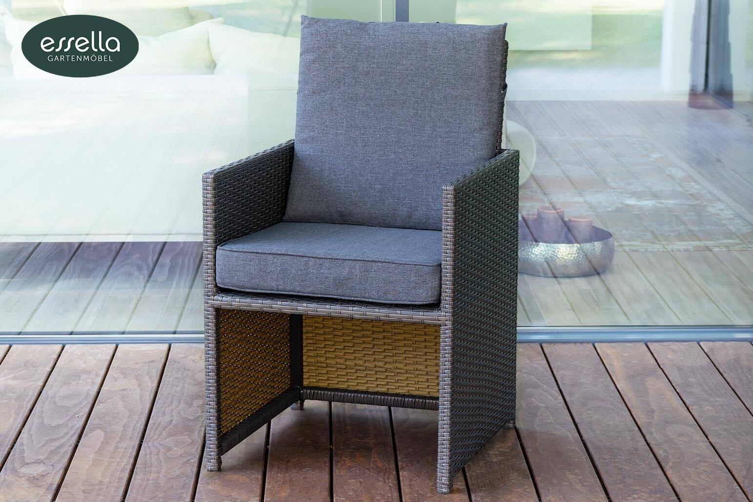 Polyrattan Sitzgruppe Vienna 4-Personen Polywood Flachgeflecht