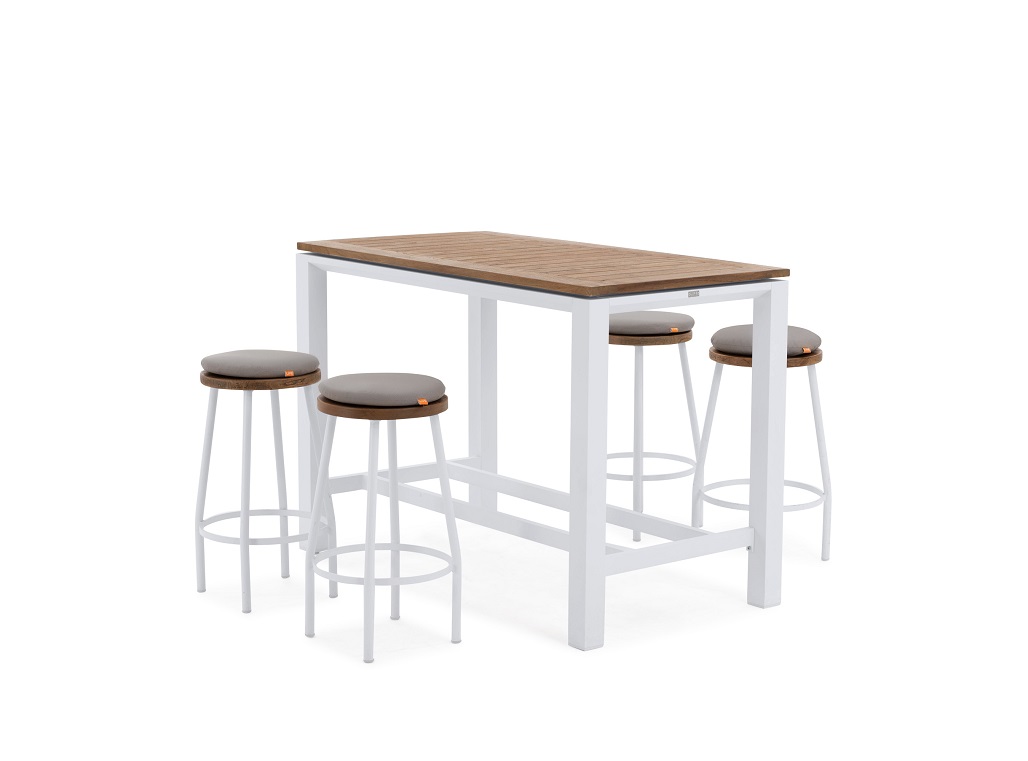 Aluminium Teakholz Bar Concept 4 Personen