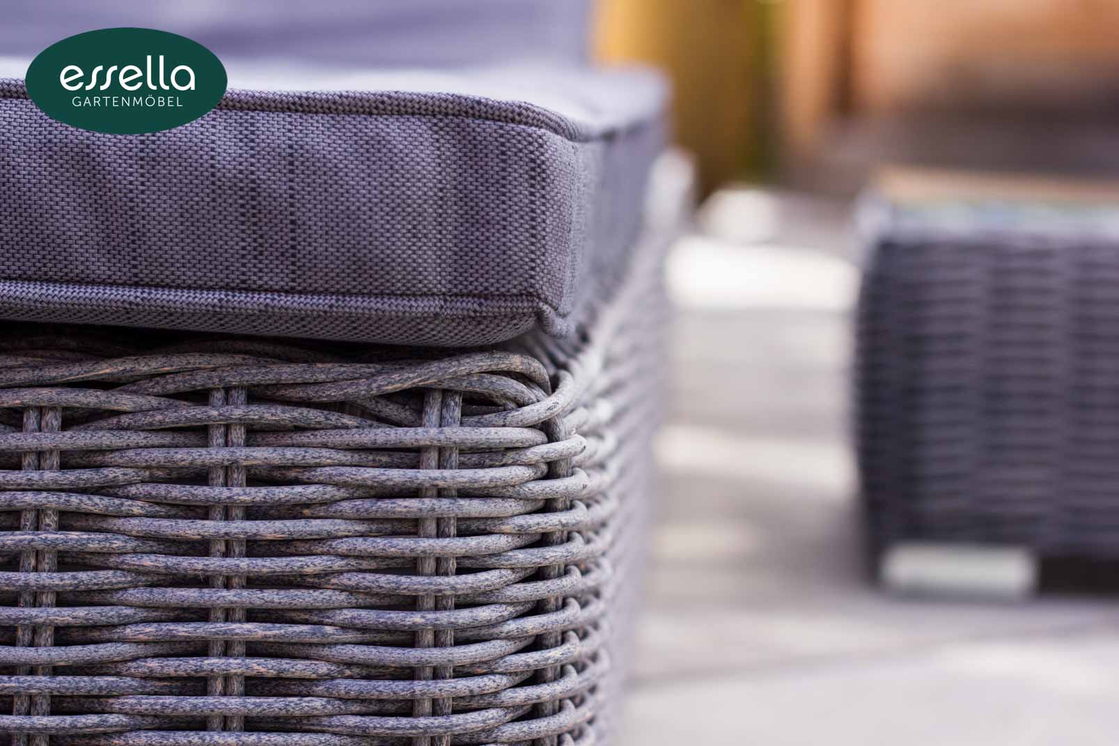 Essella Polyrattan Detail "Jamaica" : grau-meliert : rundgeflecht : gartenmode.de