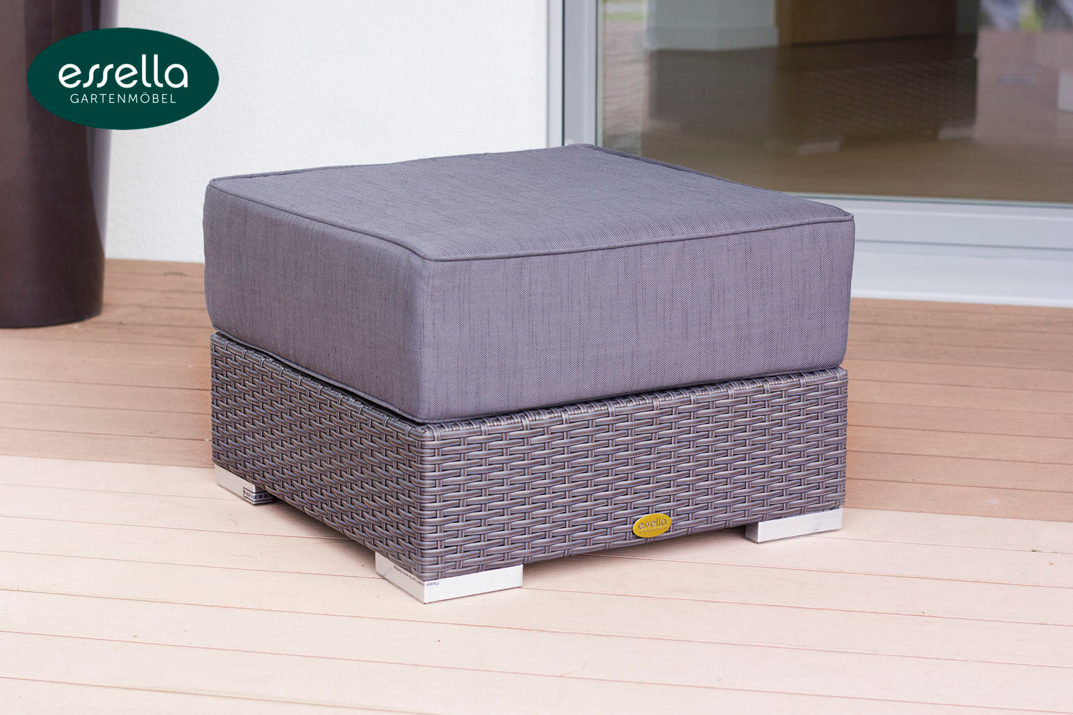 Essella Polyrattan Lounge "Monaco" : grau : flachgeflecht : gartenmode.de