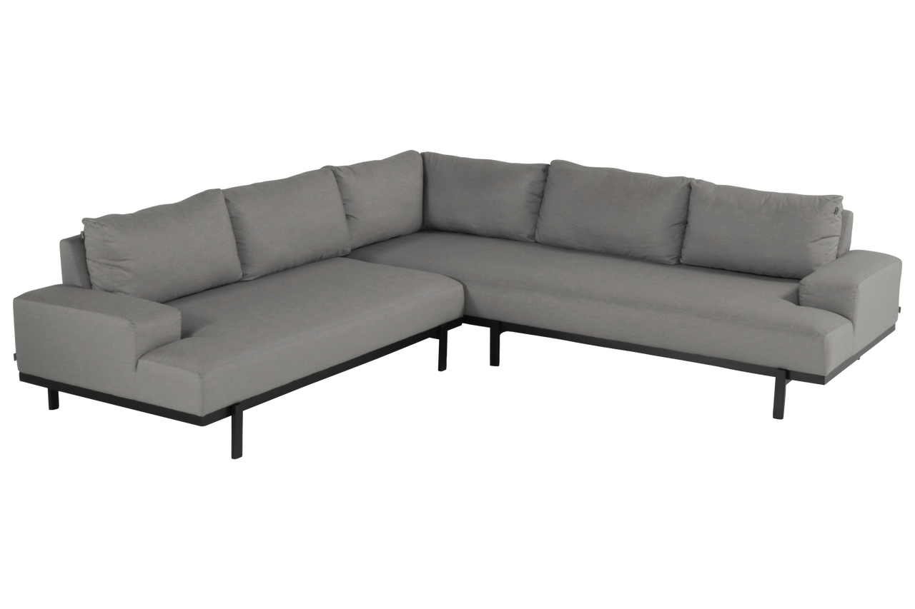 Aluminium Ecklounge Lucas mit  Tisch, Alex Hockern und Dekokissen