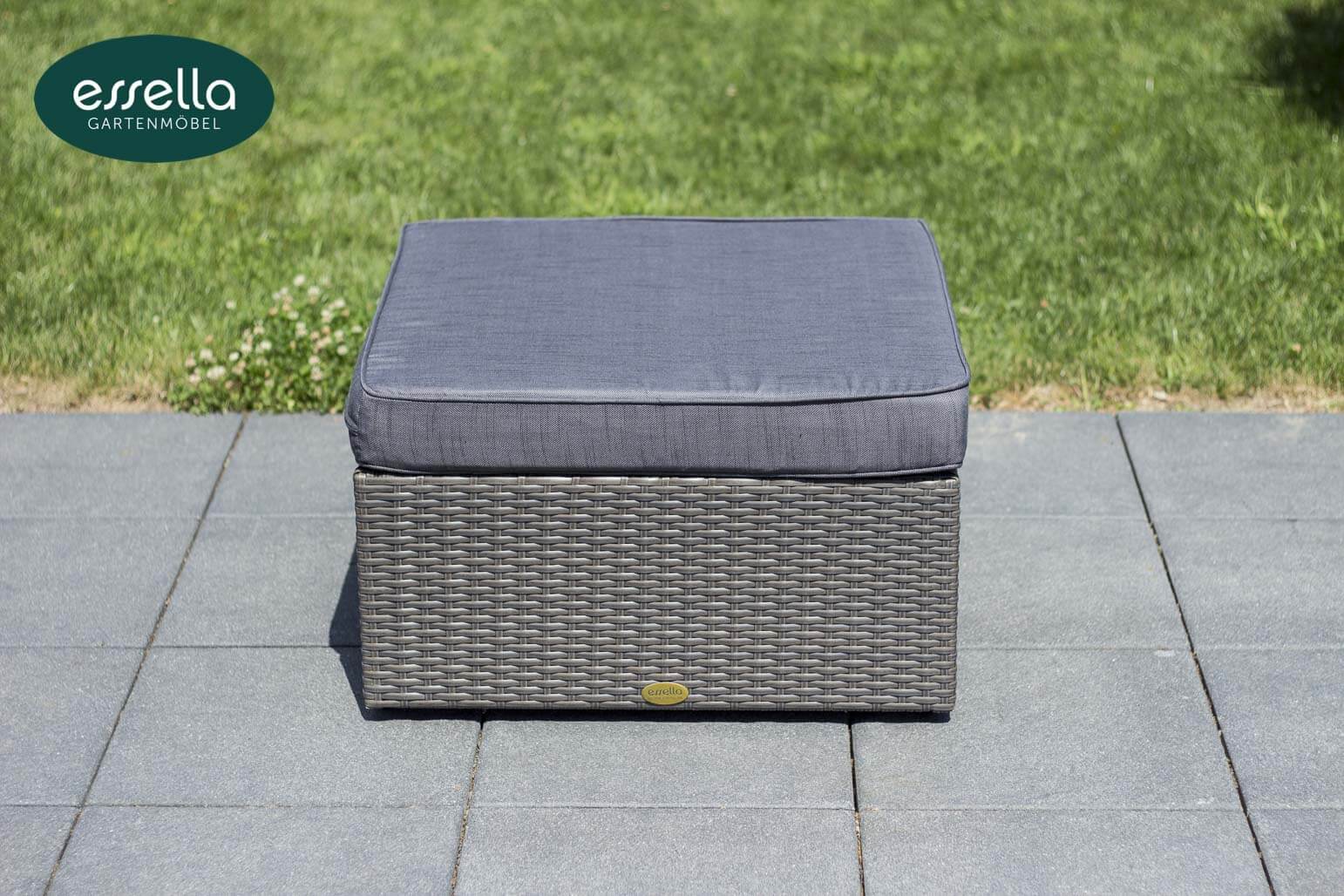 Essella Polyrattan Lounge "Venezia" : grau : flachgeflecht : gartenmode.de