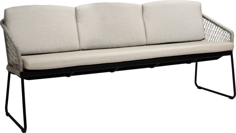 Aluminium 3-Sitzer Kufenbank Odea Schwarz/Cream