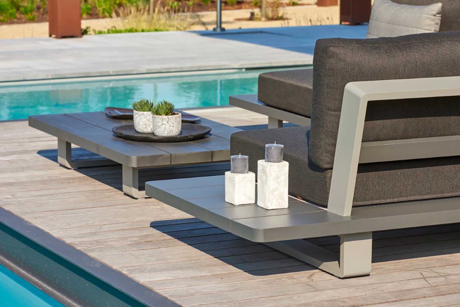 Aluminium Lounge Fitz Roy 5-Personen rechts Schwarz & Grau Matt Comforma Basalt