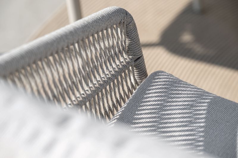 Aluminium Stapelsessel Jella Kordel Greige/Vanilla