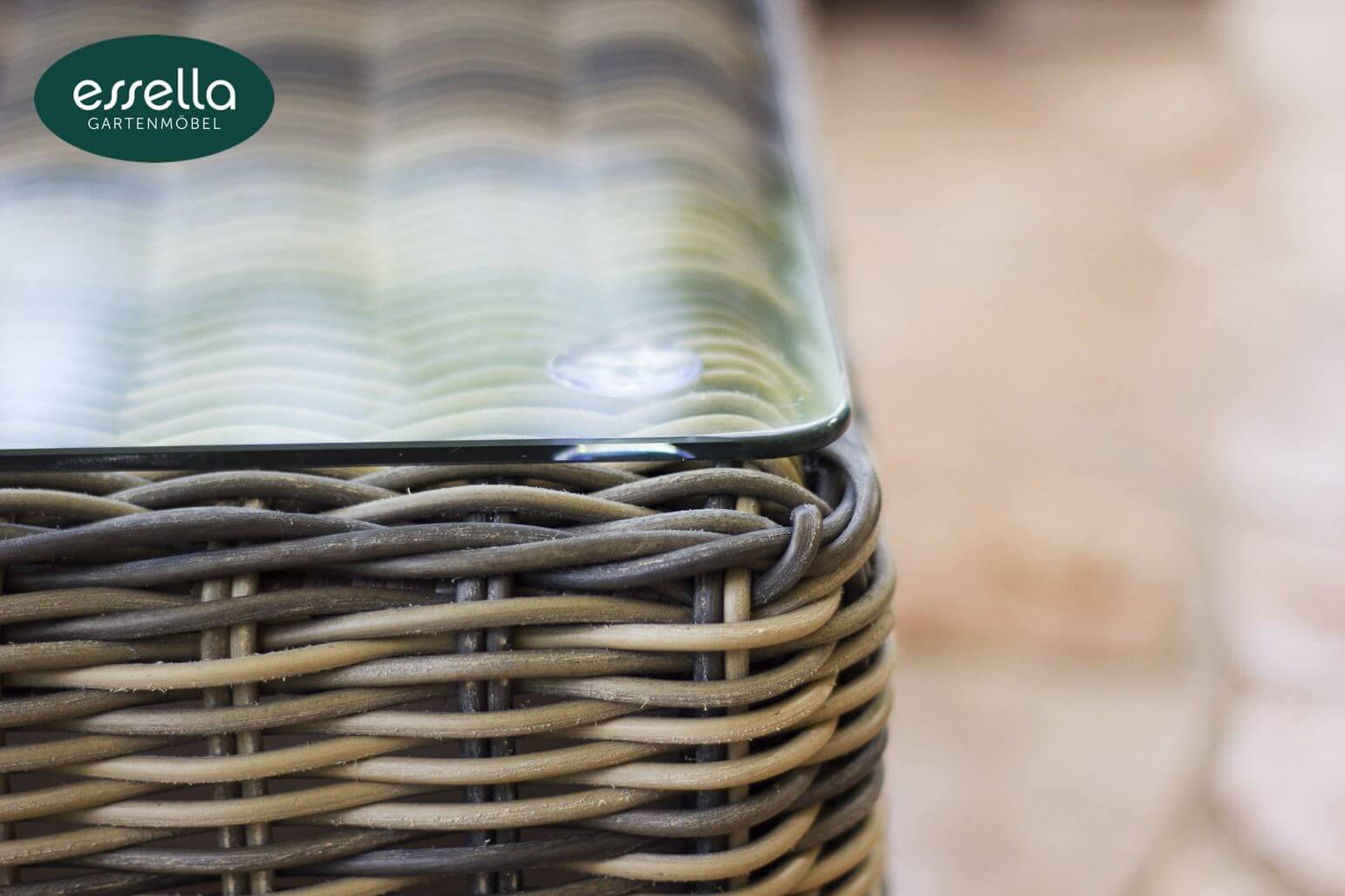 Essella Polyrattan Sitzgruppe "Cannes" : naturoptik : rundgeflecht : gartenmode.de