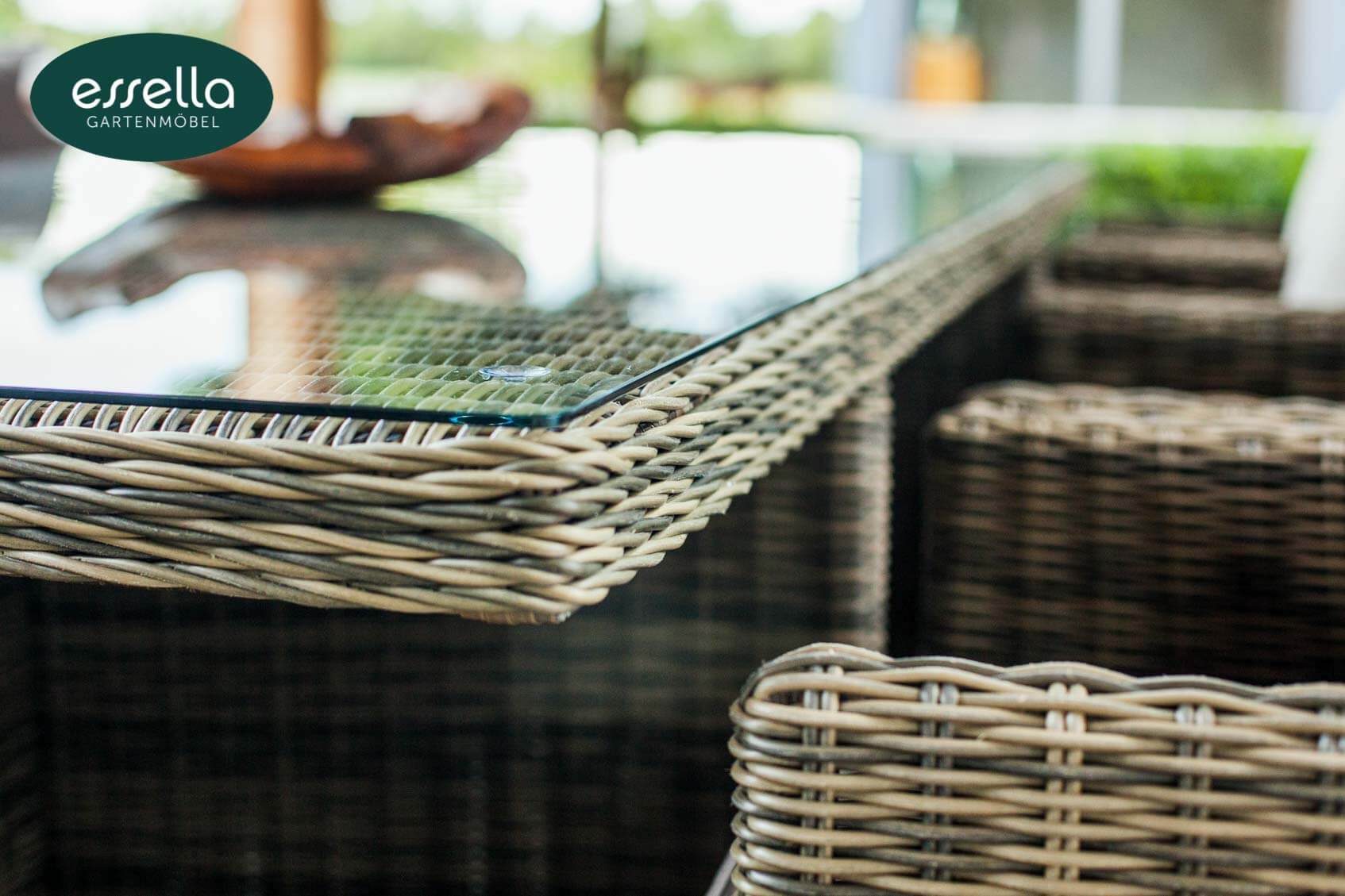 Essella Polyrattan Sitzgruppe "Vienna" : naturoptik :rundgeflecht : gartenmode.de