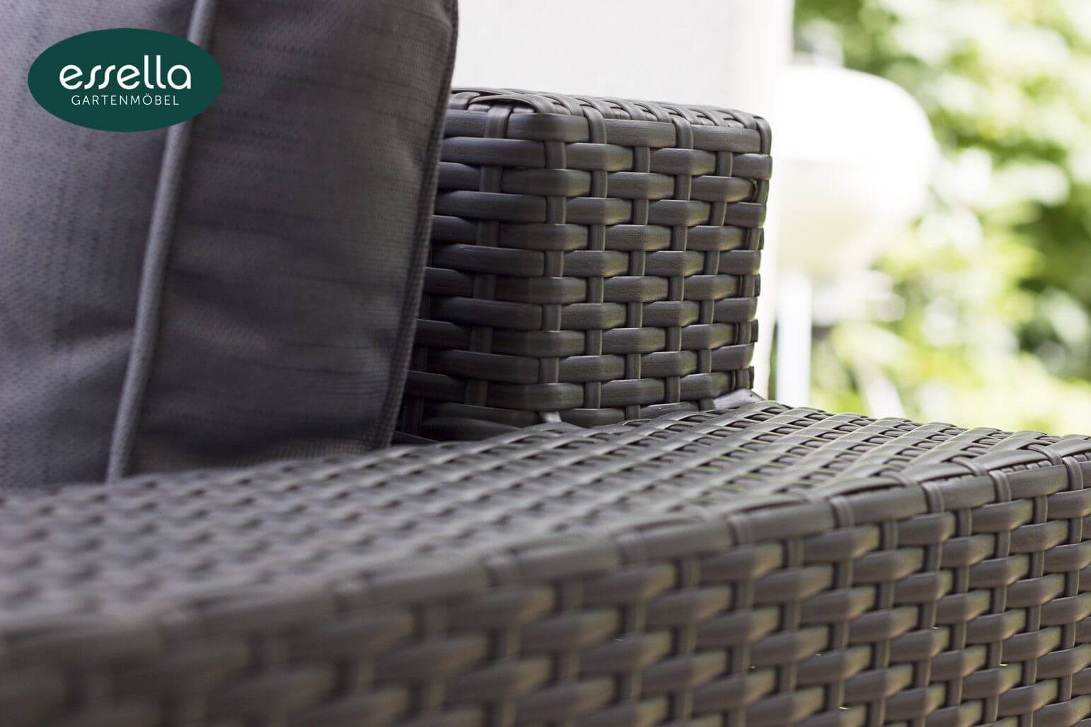 Essella Polyrattan Lounge "Monaco" : grau : flachgeflecht : gartenmode.de