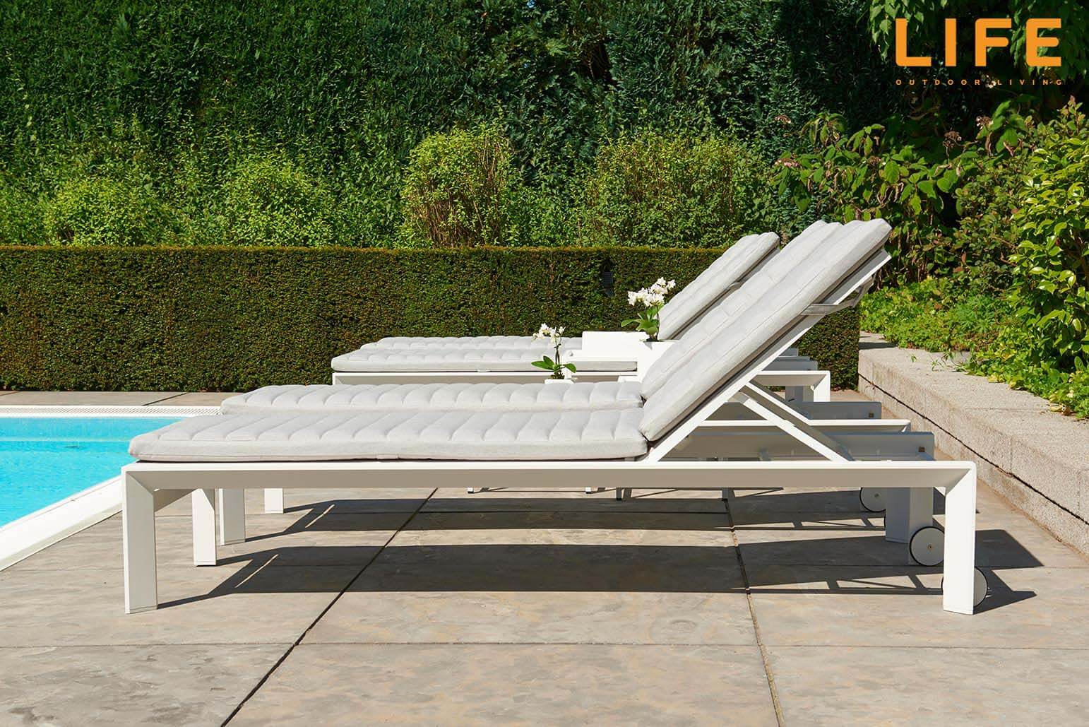 Life Aluminium Sonnenliege Delta Sunlounger White weiß