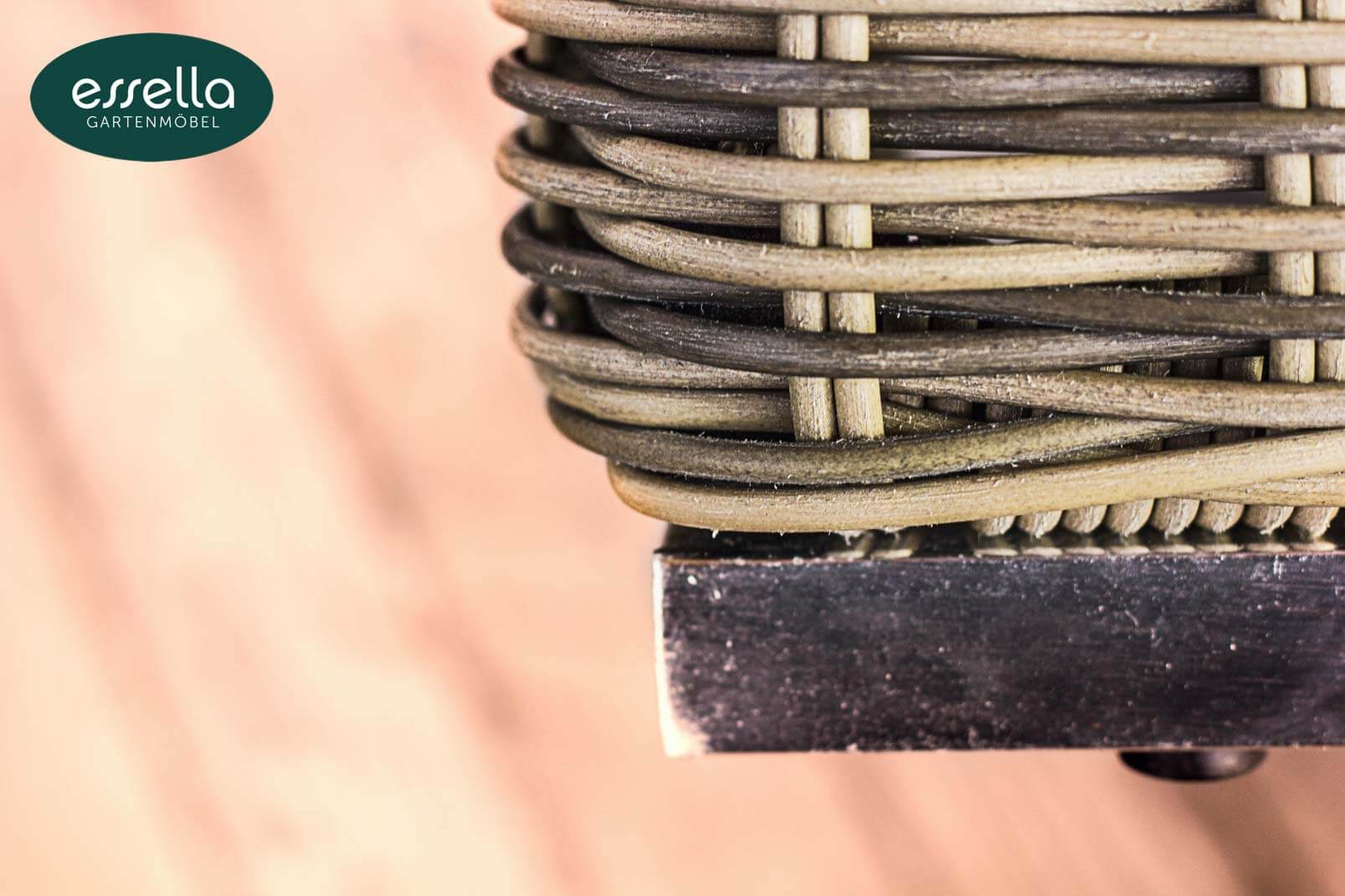 Essella Polyrattan Detail "Monaco" : naturoptik : rungeflecht : gartenmode.de