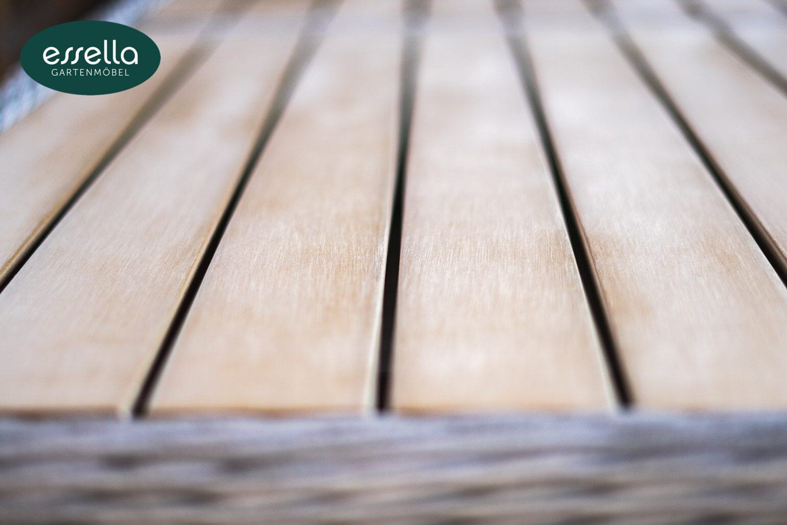 Essella Polyrattan Sitzgruppe "Vienna 6 er" : vintage weiss : rundgeflecht - optik : polywood - Tischplatte : gartenmode.de