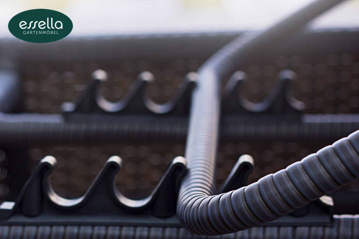 Essella Polyrattan Detail "Jamaica" : grau : flachgeflecht : gartenmode.de