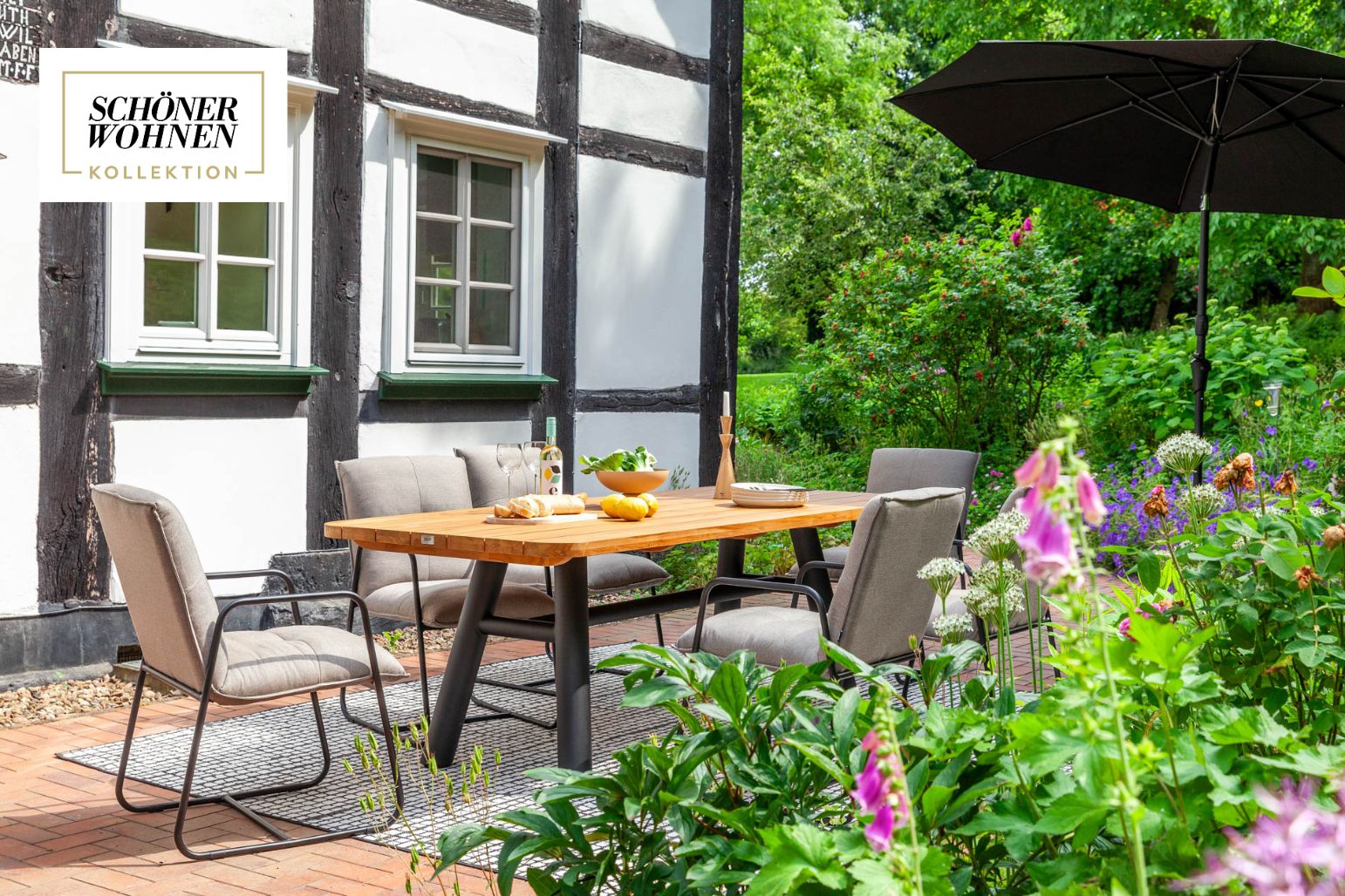 Schöner Wohnen Fontein Saba Teak Essgruppe 6-Personen