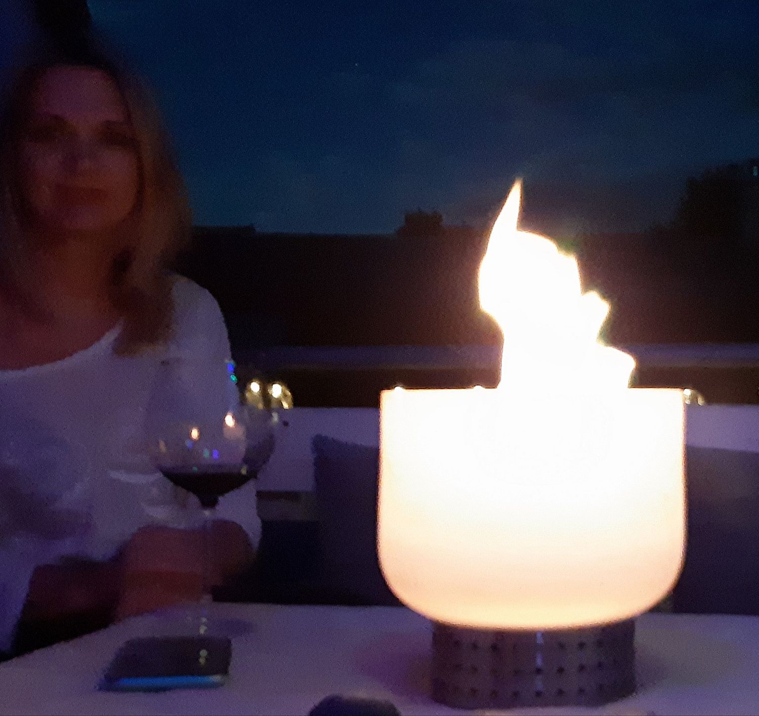 Quarzglas Tischfeuerschale Ø 20cm mit Bio Ethanol Brenner