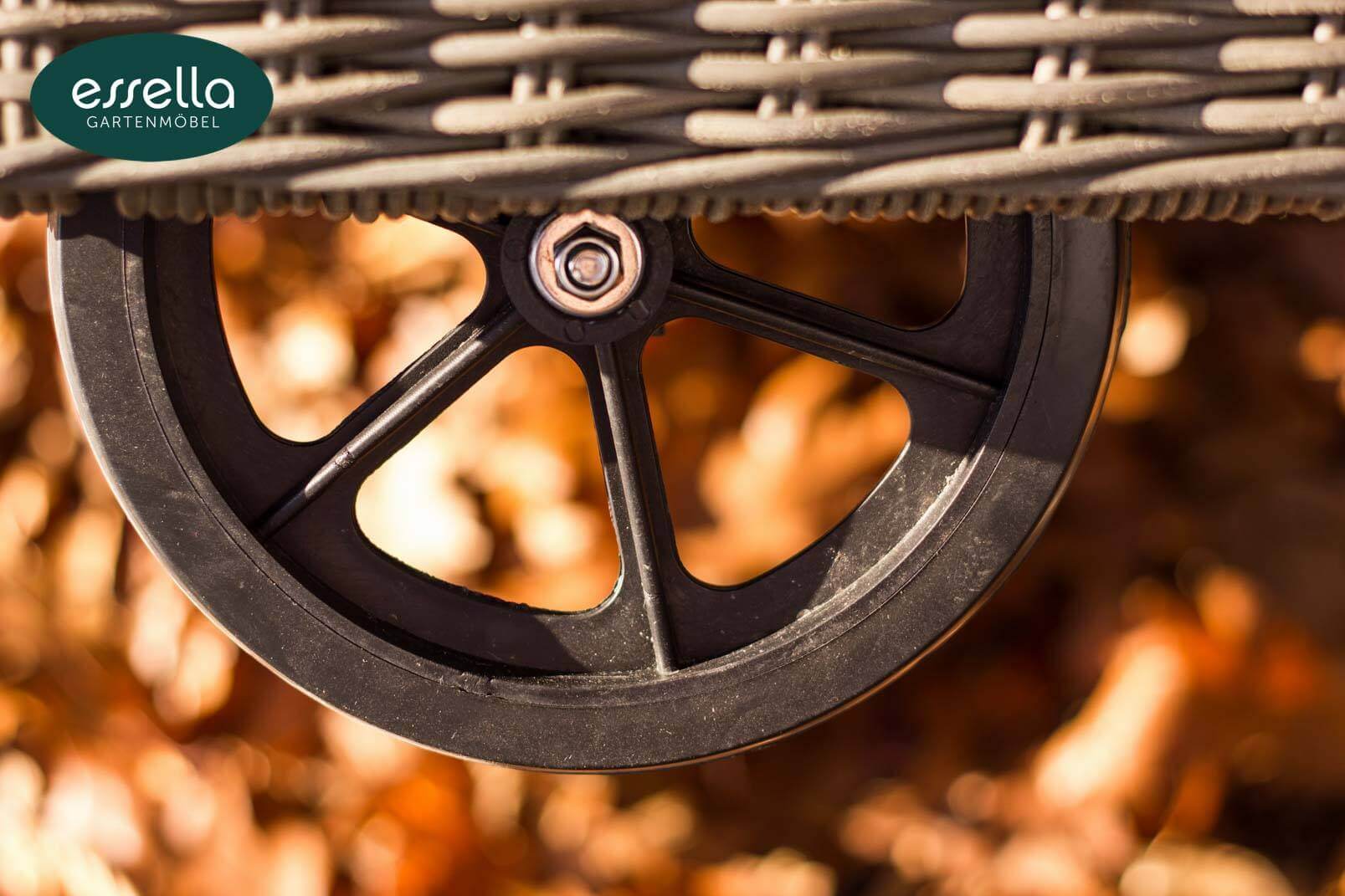 Essella Polyrattan Detail "Long Island" : grau : rundgeflecht : gartenmode.de