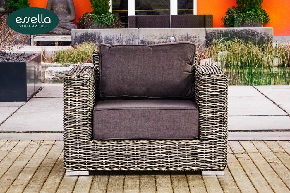 Essella Polyrattan Sessel "Monaco" : naturoptik : rungeflecht : gartenmode.de