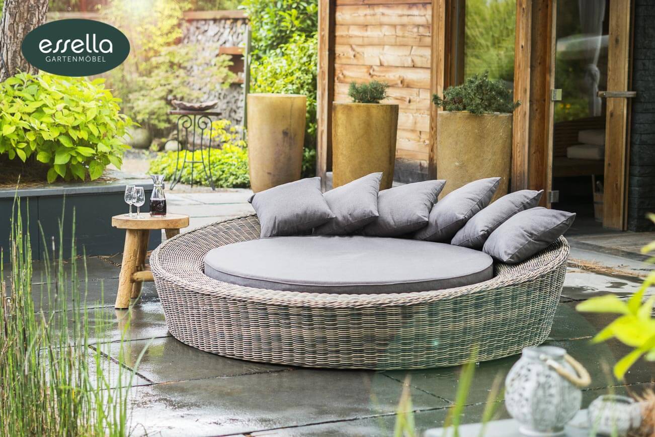 Essella Polyrattan Lounge "Havanna" : naturoptik : rundgeflecht : gartenmode.de