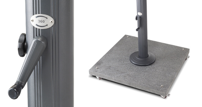 Life Sonnenschirm Palermo 3x3m, Set mit Stativ und Hülle